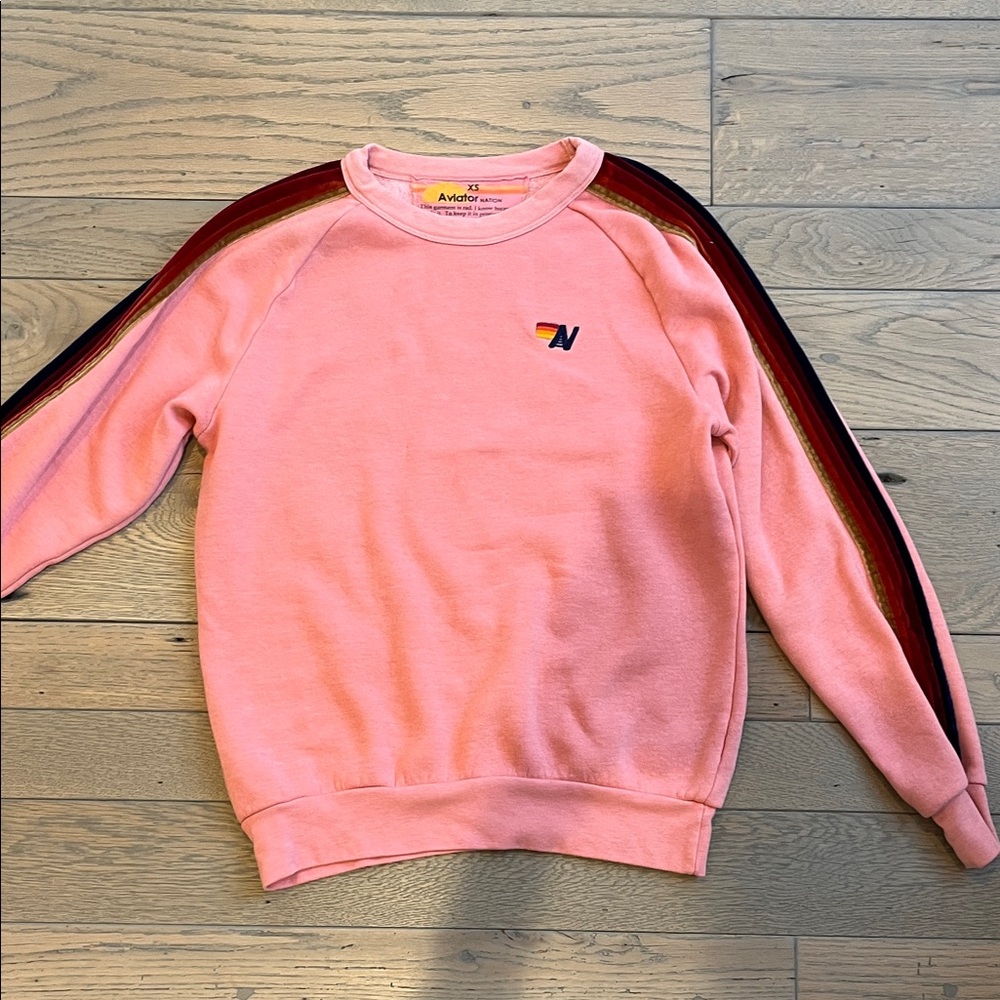 Pink aviator nation crewmen with velvet stripes